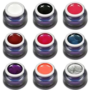 Glossy color gel black blackhole without sweat layer UV LED nail gel Colorgel RM Beautynails 1x5ml (1 pack) - Premium Glossy Farbgele ohne Schwitzschicht