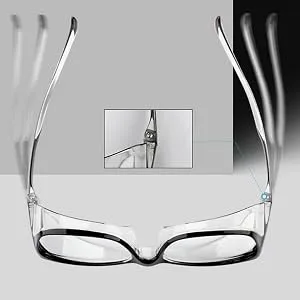 Safety Goggles Protective Blue Light Blocking Eyeglasses for Men Women 2 Pack (Black&Clear) - Anti-blue light