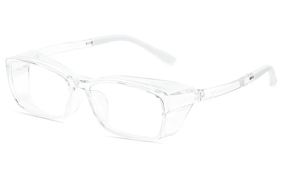 Safety Goggles Protective Blue Light Blocking Eyeglasses for Men Women 2 Pack (Black&Clear) - Full display