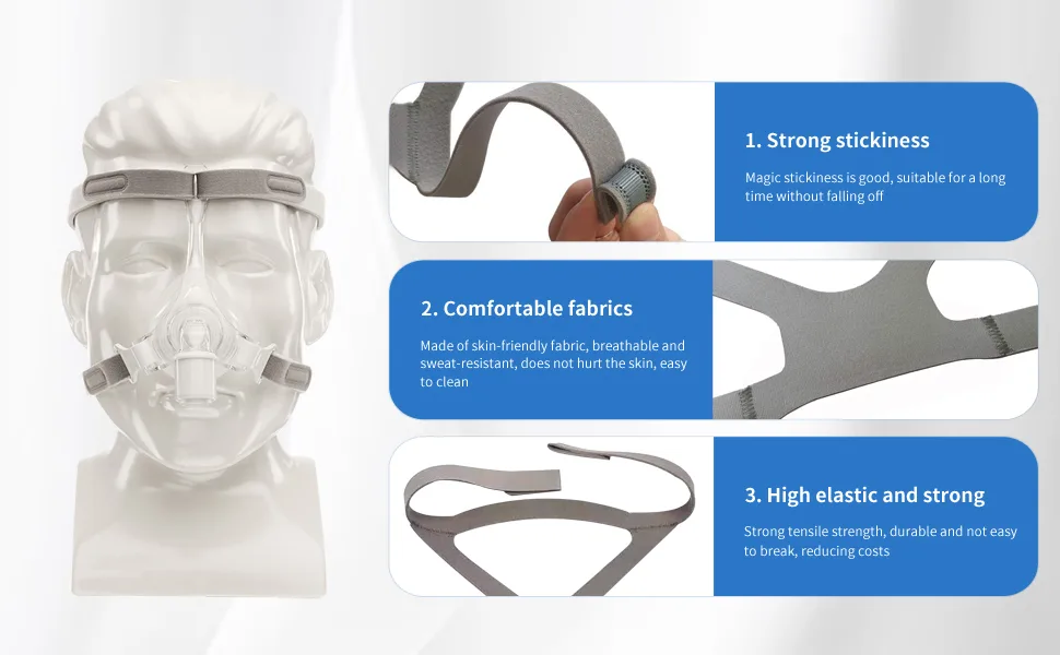 Replacment Headgear Strap for Resmed Air,Philips Respironics Nasal Pillow Universal CPAP Full Face Mask 1 - feature of cpap headgear