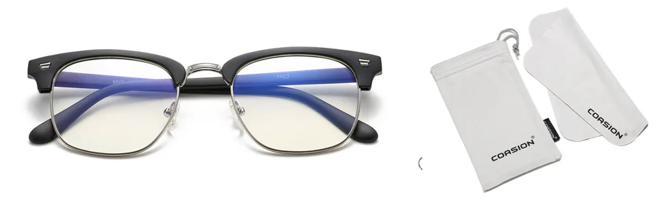 COASION Blue Light Blocking Glasses Semi-Rimless Clear Lens Computer Game Eyeglasses Eyewear Frame Tortoise/Gold 50 Millimeters - product information 3