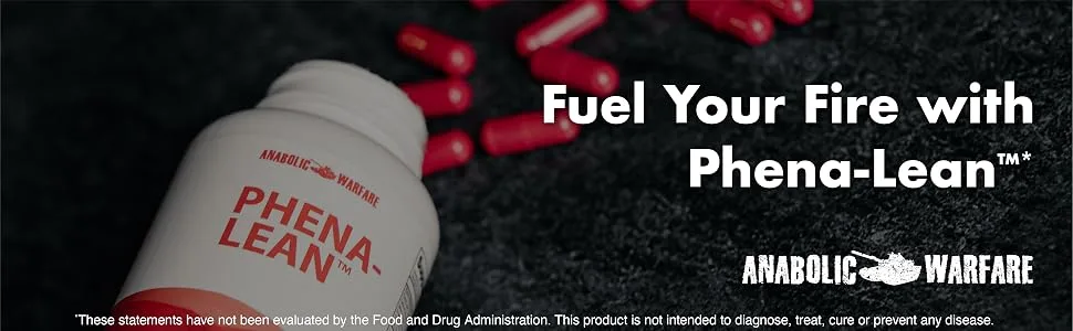 Phena-Lean Premier Supplement from Anabolic Warfare — Thermogenic Body Composition Supplement – Fuel Your Fire, Boost Energy, Increase Focus* - 60 Capsules. - fuel your fire