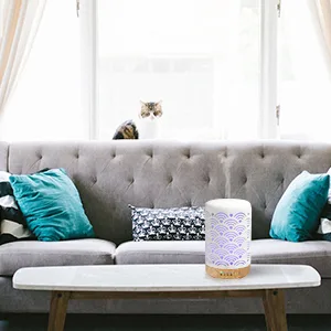 HOMNAS Essential Oil Diffuser, 100ML Upgraded Ceramic Diffusers for Essential Oils, Aromatherapy Diffuser Cool Mist Humidifier with Waterless Auto Shut-Off for Home Office Baby Auspicious Cloud - Comfortable and elegant environment
