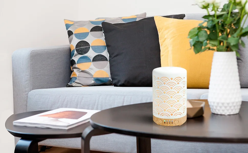 HOMNAS Essential Oil Diffuser, 100ML Upgraded Ceramic Diffusers for Essential Oils, Aromatherapy Diffuser Cool Mist Humidifier with Waterless Auto Shut-Off for Home Office Baby Auspicious Cloud - Home Aroma Diffuser