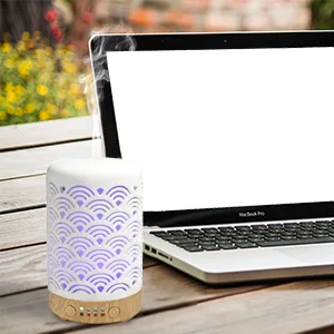 HOMNAS Essential Oil Diffuser, 100ML Upgraded Ceramic Diffusers for Essential Oils, Aromatherapy Diffuser Cool Mist Humidifier with Waterless Auto Shut-Off for Home Office Baby Auspicious Cloud - relaxed office environment