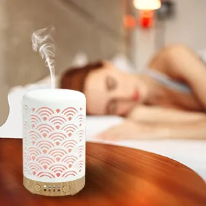 HOMNAS Essential Oil Diffuser, 100ML Upgraded Ceramic Diffusers for Essential Oils, Aromatherapy Diffuser Cool Mist Humidifier with Waterless Auto Shut-Off for Home Office Baby Auspicious Cloud - sleep comfortably