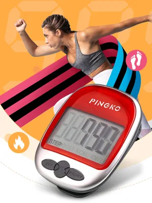 PINGKO Outdoor Multi-Function Portable Sport Pedometer Step/Distance/Calories/Counter - Green A4-Black - PINGKO Pedometer for walking
