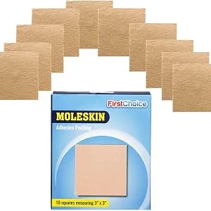 Extra Durable Moleskin Patches - 3" x 3" 10 Pack - 10 pack