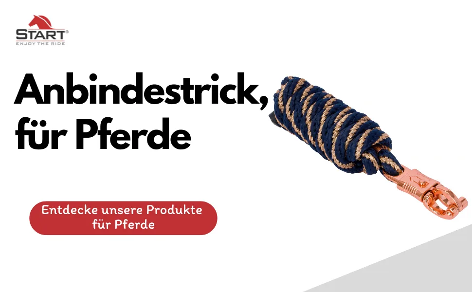 Connection trick for horses and ponies Start Hard PP rope 2m with classic carabiner hook and panic (navy blau panic) dark blue panic hooks - uwiaz