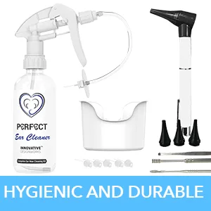 Ear Wax Removal Tool by Innovative Designworks | Complete Ear Irrigation Kit w/Otoscope, Curette & Extras | Earwax Remover Flusher for Complete Ear Cleaning - ear vacuum ear flushing kit earwax remover vacuum