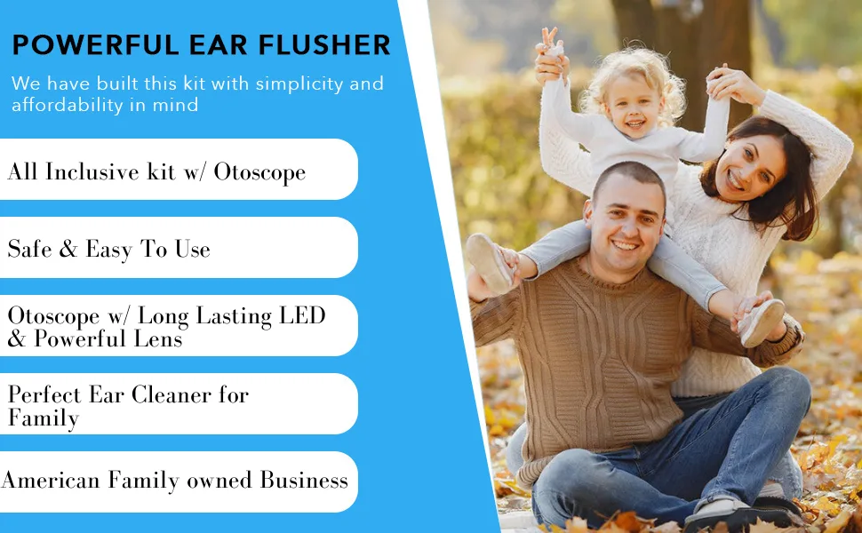 Ear Wax Removal Tool by Innovative Designworks | Complete Ear Irrigation Kit w/Otoscope, Curette & Extras | Earwax Remover Flusher for Complete Ear Cleaning - elephant ear washer doctor easy waxrax wax rx earigator flusher earwax earvac