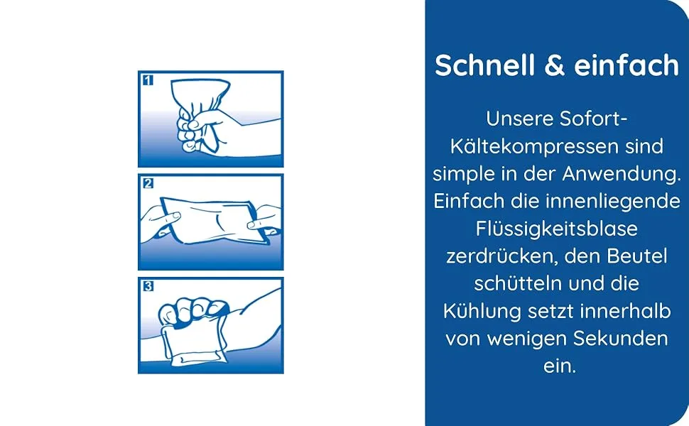 10 x flexeo immediate cooling compress 13 x 8 cm small cold-sooft compress coolpack cooling package cold compress cooling compress instant ice bag once cool compress cool packs Quick 10 pieces (8 x 13 cm) - Sofort-Kältekompresse schnell & einfach