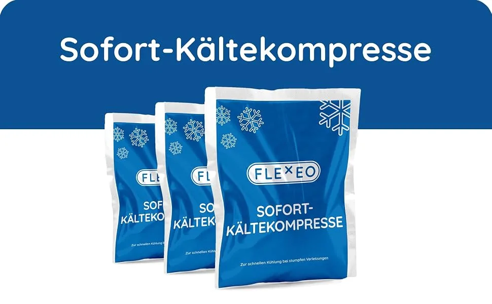 10 x flexeo immediate cooling compress 13 x 8 cm small cold-sooft compress coolpack cooling package cold compress cooling compress instant ice bag once cool compress cool packs Quick 10 pieces (8 x 13 cm) - Sofort-Kältekompresse Titel