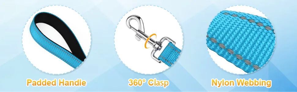 Tagme dog collar and leash personalized reflective dog collar with 1.5m double -sided reflective dog leash for small sky blue s (1 -pack) sky blue set - Nylon Leine