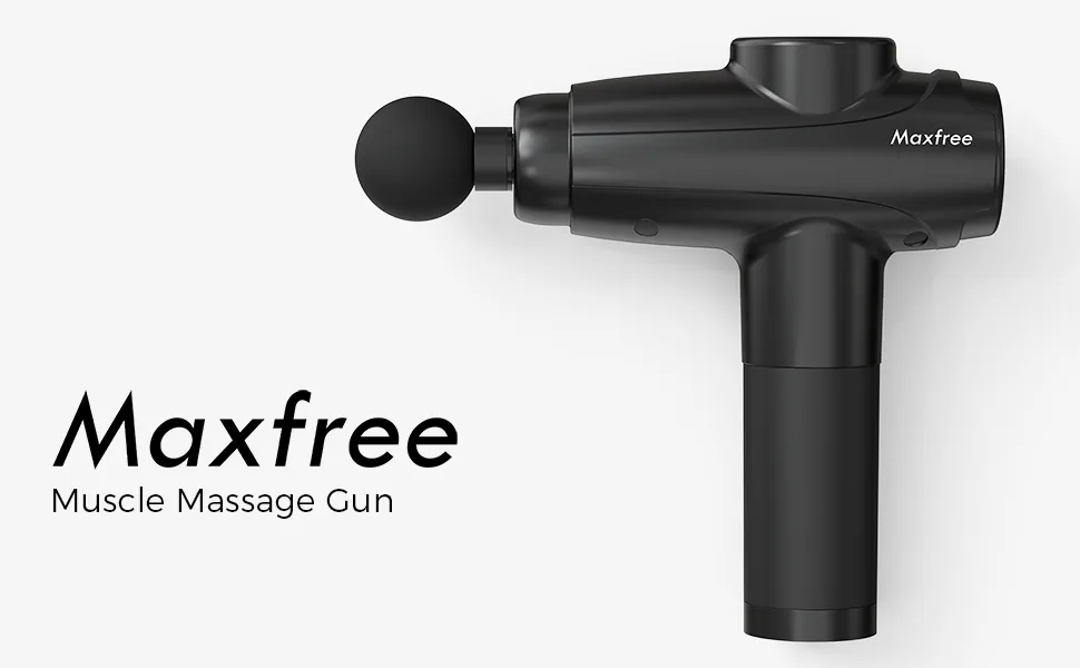 Maxfree Massage Gun for Neck, Back, Deep Tissue Percussion Muscle Electric Handheld Massagers for Athletes - Model EM-12(Black) - maxfree