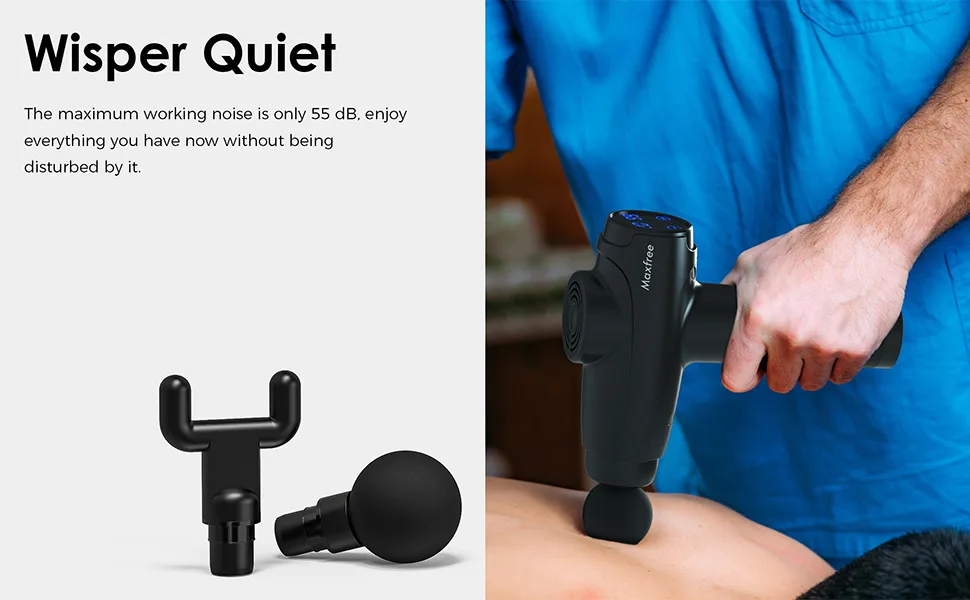 Maxfree Massage Gun for Neck, Back, Deep Tissue Percussion Muscle Electric Handheld Massagers for Athletes - Model EM-12(Black) - maxfree