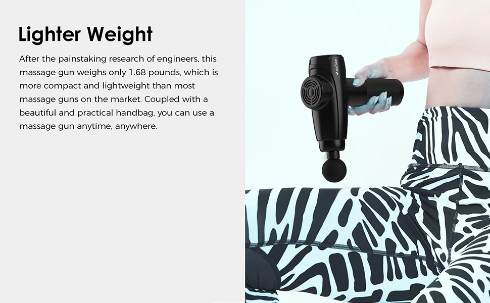 Maxfree Massage Gun for Neck, Back, Deep Tissue Percussion Muscle Electric Handheld Massagers for Athletes - Model EM-12(Black) - maxfree
