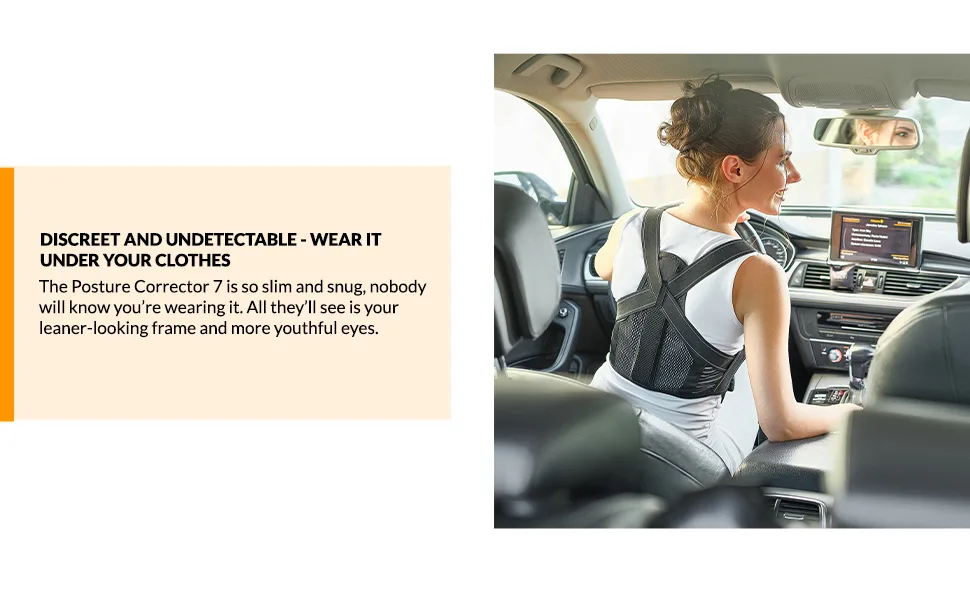 Selbite Posture Corrector for Women and Men - Adjustable Mid and Upper Back Brace - Comfortable New Model of Back Support - Improves Posture and Relieves Back Pain M (32 -35") - Discreet and Undetectable