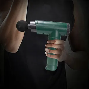 WowTowel Percussion Massage Gun, Deep Tissue Muscle Electric Gun Handheld Vibration Massage Device Quiet Brushless Motor with 6 Massage Heads and 6 Adjustable Speed Dark Green - product information 5