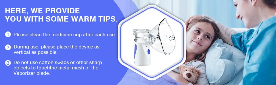 Nebulizer Machine for Adults and Kids, Portable Nebulizer of Cool Mist, Handheld Mesh Nebulizer, Steam Inhaler for Travel or Home Daily Use Blue - product information 4