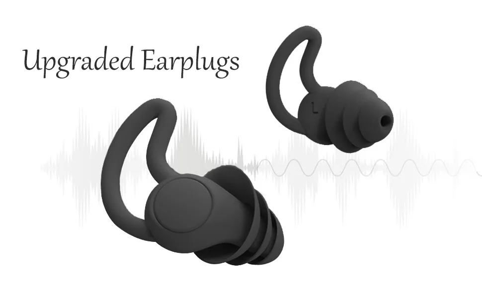 FERNIDA Noise Reduction Reusable Safe Silicone Anti-Noise Earplugs Noise Cancelling Ear Plugs for Sleeping Racing Shooting Traveling Device Black - noise ear plugs