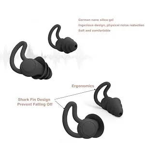 FERNIDA Noise Reduction Reusable Safe Silicone Anti-Noise Earplugs Noise Cancelling Ear Plugs for Sleeping Racing Shooting Traveling Device Black - noise ear plugs cancelling
