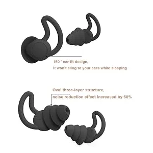 FERNIDA Noise Reduction Reusable Safe Silicone Anti-Noise Earplugs Noise Cancelling Ear Plugs for Sleeping Racing Shooting Traveling Device Black - noise ear plugs for sleeping