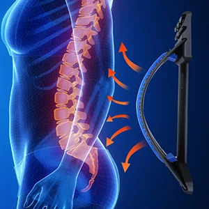 Back Stretcher, Cimoany Back Cracker for Lower Back Pain Relief Lower Back Stretcher with Magnet Adjustable Multi-Level for Scoliosis Herniated Disc Sciatica Black - Back Stretcher