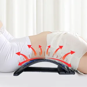 Back Stretcher, Cimoany Back Cracker for Lower Back Pain Relief Lower Back Stretcher with Magnet Adjustable Multi-Level for Scoliosis Herniated Disc Sciatica Black - Back Stretcher