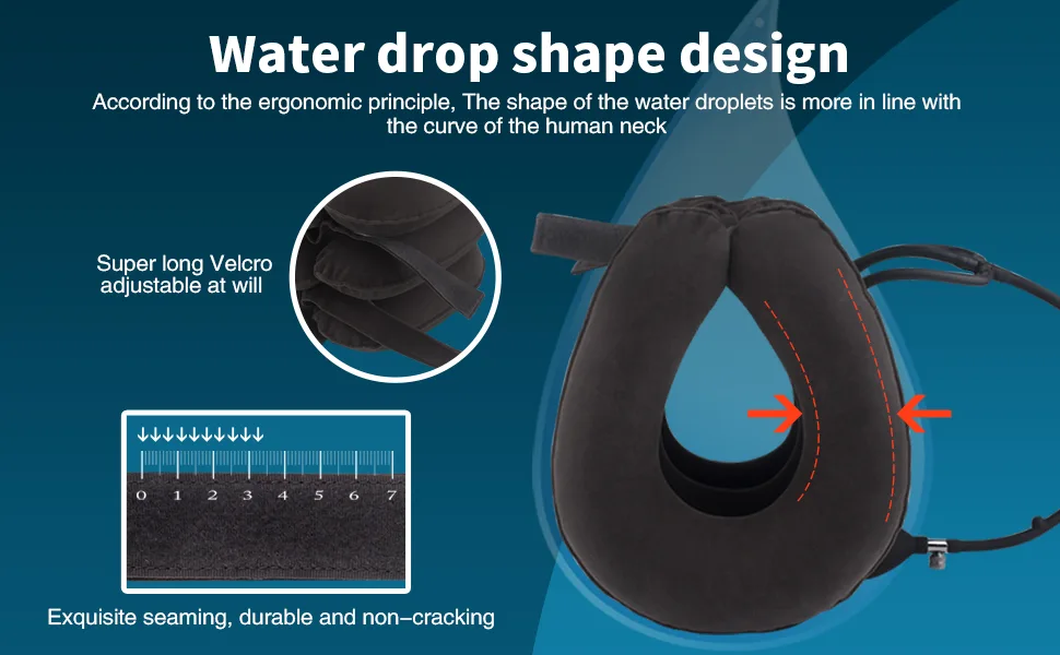 Cervical Neck Traction Device,Portable Neck Stretcher Cervical Traction Provide Neck Support and Neck Pain Relief,Neck Traction Devices for Home Use Neck Decompression (Grey) Dark Gray - inflatable travel pillow