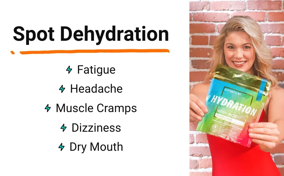 Hydration Powder Packets - Variety Pack | Sugar Free Electrolyte Drink Mix | with ACV & Vitamin C | 15 Stick Packs - by Essential elements Variety Pack 15 Count (Pack of 1) - spot dehydration: fatigue, headache, muscle cramps,dizziness,dry mouth
