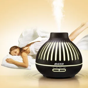 Aromatherapy Diffusers with Essential Oils Set,Office Cool Mist Humidifier Diffuser with Ambient Light 3 Times Settings,Ultrasonic Bedroom Vaporizers Aroma Oil Diffuser with Waterless Auto Shut-Off Black - diffuser for sleep