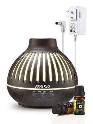 Aromatherapy Diffusers with Essential Oils Set,Office Cool Mist Humidifier Diffuser with Ambient Light 3 Times Settings,Ultrasonic Bedroom Vaporizers Aroma Oil Diffuser with Waterless Auto Shut-Off Black - product information 2