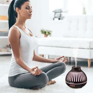 Aromatherapy Diffusers with Essential Oils Set,Office Cool Mist Humidifier Diffuser with Ambient Light 3 Times Settings,Ultrasonic Bedroom Vaporizers Aroma Oil Diffuser with Waterless Auto Shut-Off Black - yoga diffuser