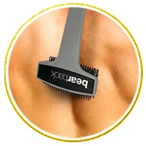 Bearback Back Scratcher: Premium Scratcher for Back & Body. The Original Large Bristled Extendable Folding Long Handle Exfoliating Brush for Adults/Men/Women. Dry/Bath/Shower. (Black) - bearback