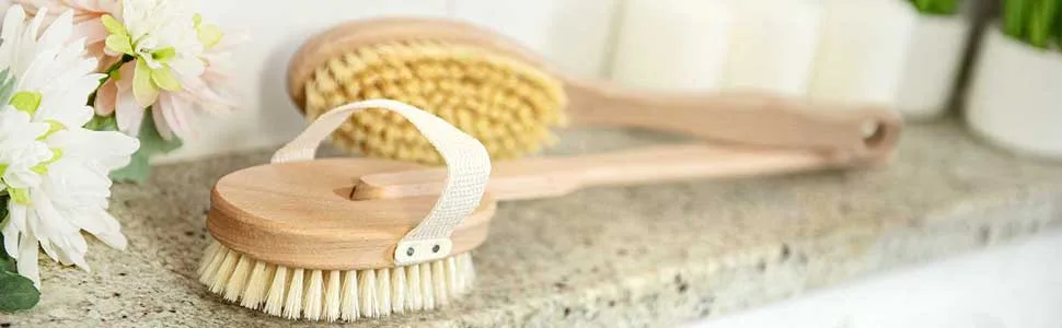SIDCO sauna brush bath brush extra long handle massage back brush natural bristles 44cm - Reinigungsbürsten SIDCO
