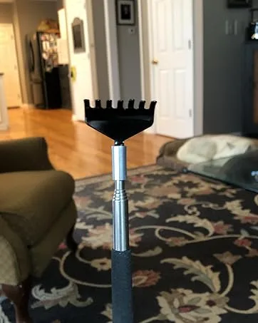 Oversized Portable Extendable Back Scratcher, Upgraded Metal Stainless Steel Telescoping Back Scratcher Tool with Canvas Carrying Bag Blue - back scratcher