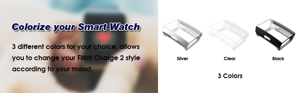 [3 Pack] Fintie Case Compatible with Fitbit Charge 2, Full-Around Screen Protector TPU Case Cover Bumper Shell Compatible with Fitbit Charge 2, Clear x 3 Clear+Clear+Clear - fitbit charge 2 case screen protector