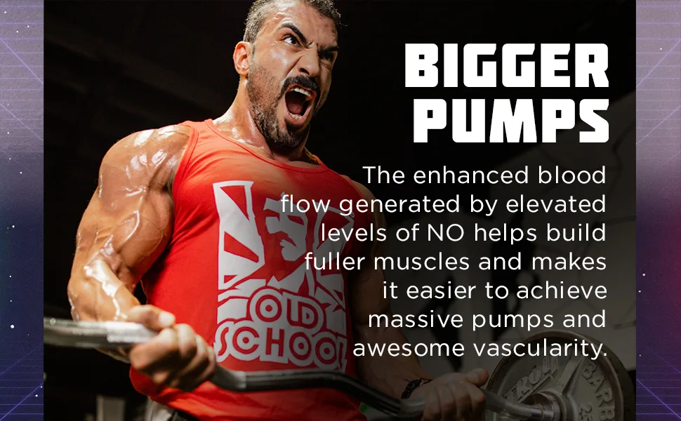 Old School Vintage Burst – Long Lasting Nitric Oxide Booster & Pump Supplement, Enhanced Blood Flow, Vascularity, Volumizer, Arginine, Maca, Spectra, Vanadyl, Clean Ingredients, 120 Capsules - Bigger pumps