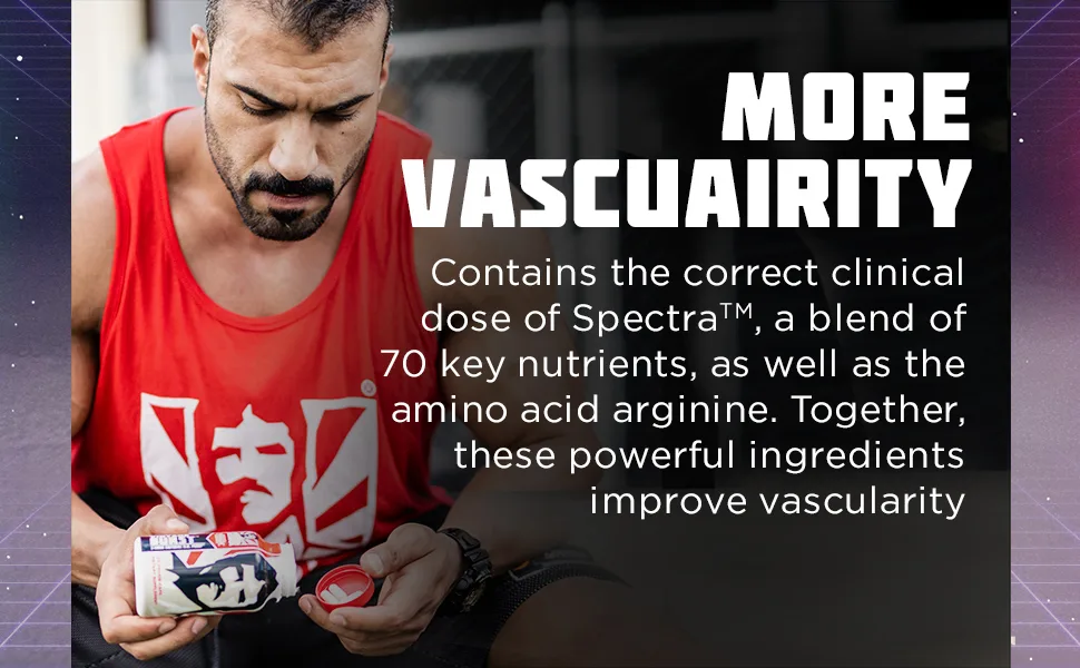 Old School Vintage Burst – Long Lasting Nitric Oxide Booster & Pump Supplement, Enhanced Blood Flow, Vascularity, Volumizer, Arginine, Maca, Spectra, Vanadyl, Clean Ingredients, 120 Capsules - More vascularity