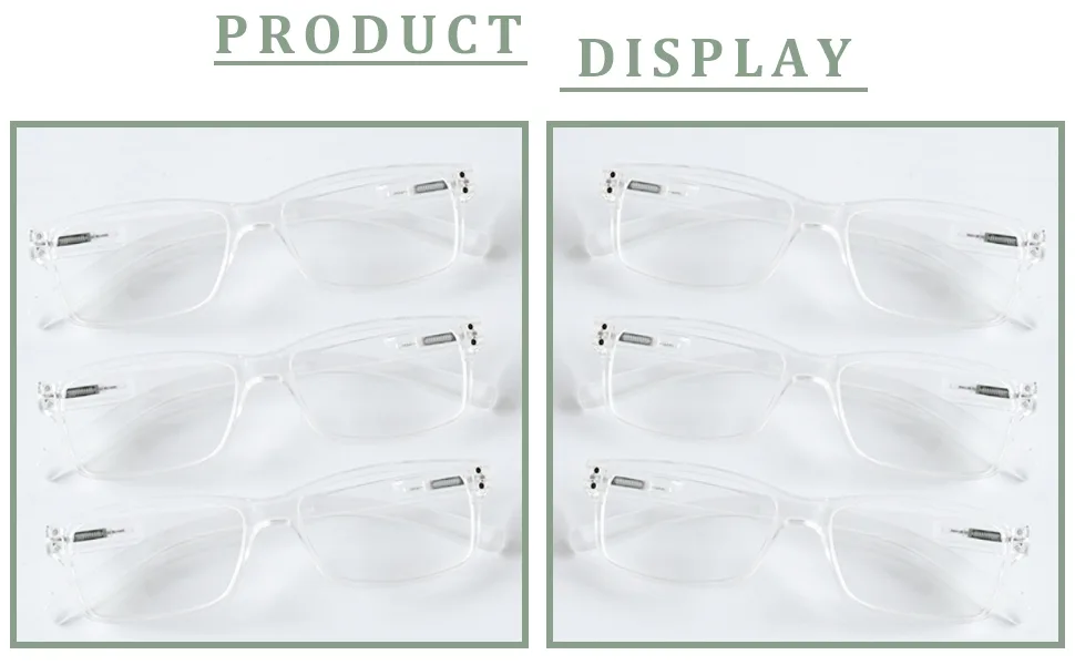 READING GLASSES 6 Pack Spring Hinge Comfort Plastic Readers (Clear) 6 Transparent 3.0 x - clear frame reading glasses