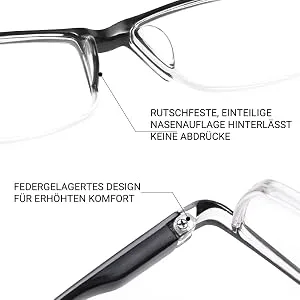 LUFF 4Pcs Anti-Blue Ray Reading Glasses Portable Ultralight Readers 1.25X 1pack-noir - computerbrille blaulichtbrille bildschirmbrille sehhilfe mode brillen lesebrillen herren 2.0
