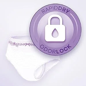 Always Discreet & Postpartum Incontinence Underwear for Women, Size XL, Maximum Absorbency, Disposable, Green, X-Large, 30 Count X-Large (30 Count) - Gives you a dry feeling