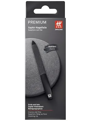 ZWILLING Sapphire nail file shaping file double-sided with diamond-like carbon coating matt black premium 130 mm Black 130 mm - image