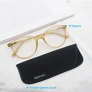 Women Reading Glasses 4Pack Large Round Frame Readers Spring Hinges with 4 Pouch 4 Pack Mix Color 2.0 x - product information 5