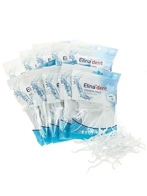 SIDCO dental floss 500 x sticks with toothpicks tooth cleaning dental care dental floss sticks 500 pieces - Zahnseide