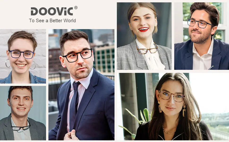 DOOViC Blue Light Filter Reading Glasses Square Frame Large Lenses Prescription Glasses 1216 Black 2.25 x - lesebrille gute qualität