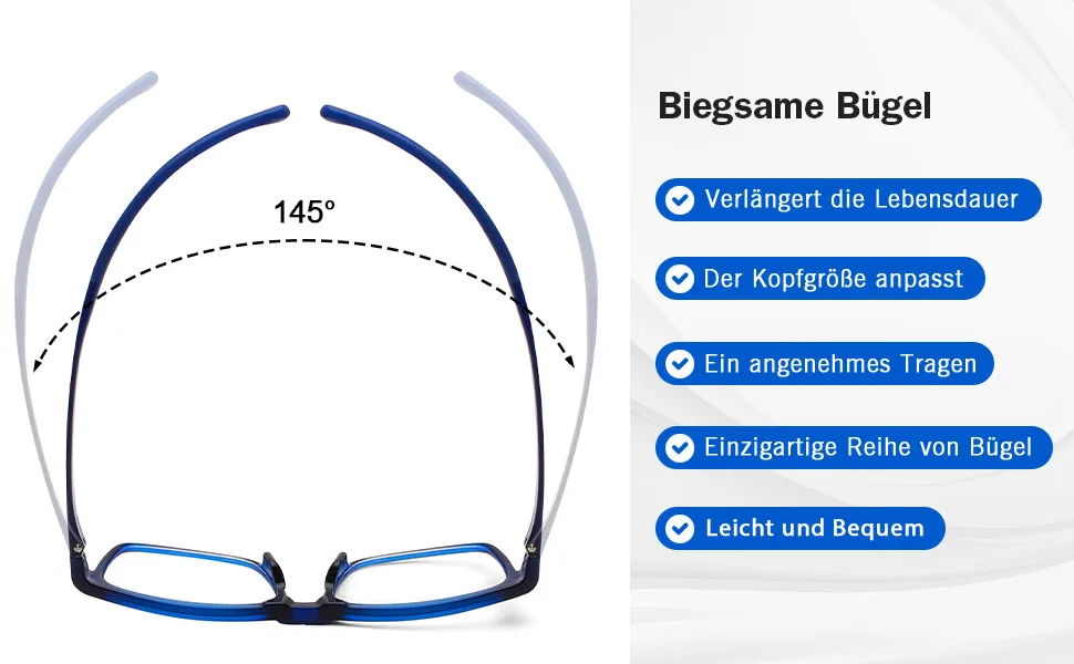 DOOViC Blue Light Filter Reading Glasses Square Frame Large Lenses Prescription Glasses 1216 Black 2.75 x - lesebrille computer damen