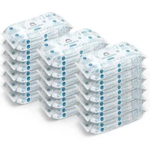Amazon Brand - Mama Bear Ultra Sensitive Baby Wipes Unscented 1080 Count (18 Packs of 60) 60 Count (18 Pack) - product information 5