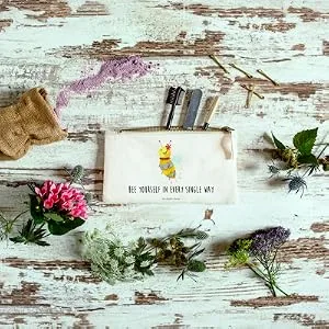 Mr. & Mrs. Panda size S Small make -up bag Bee flower - gift spring folder case cosmetics bag cosmetics bumblebee makeup wasp white s small - Image
